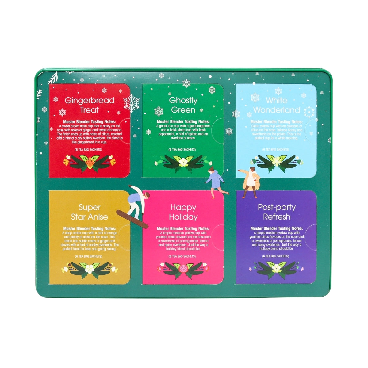 【公式】プレミアムホリデーコレクション ギフト缶 グリーン 6種アソート (36袋入り) / 紅茶 スパイス ハーブティー フレーバーティー ギフト アソート 缶 クリスマス オーガニック 有機JAS