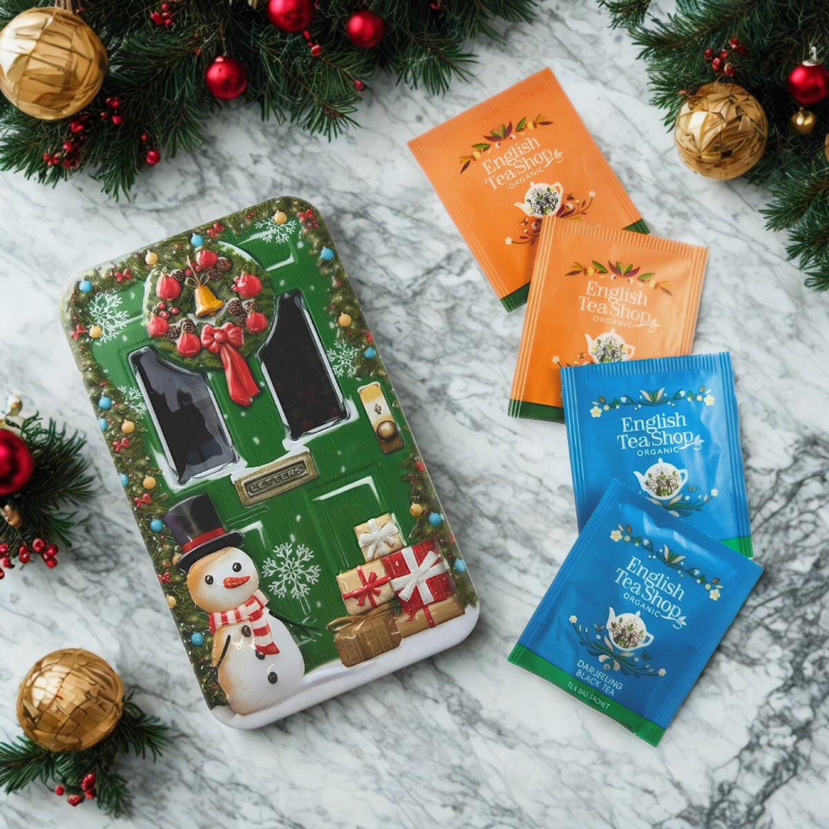 公式】クリスマス・ドア・リース缶 グリーン 2種アソート (18袋入り