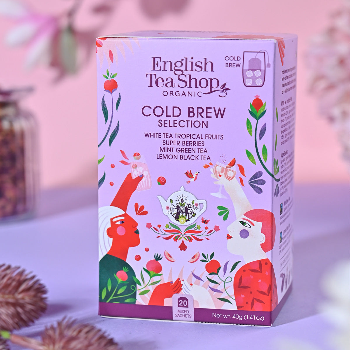 コールドブリュー・アイスティー セレクション 4種アソートパック (20袋入り) / 緑茶 白茶 ノンカフェイン ルイボス ハーブティー 水出しアイスティー オーガニック 有機JAS