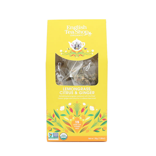 レモングラスシトラス&ジンジャー (15袋入り) テトラ型ティーバッグ / ノンカフェイン ハーブティー オーガニック 有機JAS