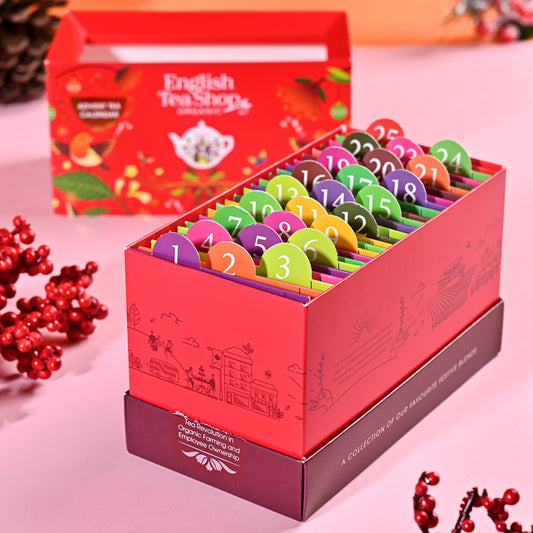 【公式】ティーバッグサシェ・レッド 13種アソート (25袋入り) / アドベントカレンダー アドベント 紅茶 スパイス ハーブティー フレーバーティー ギフト オーガニック 有機JAS クリスマス XMAS