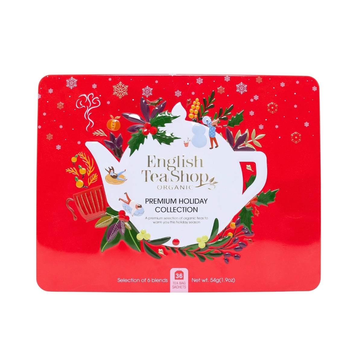 【公式】プレミアムホリデーコレクション ギフト缶 レッド  6種アソート (36袋入り) / 紅茶 スパイス ハーブティー フレーバーティー ギフト アソート 缶 クリスマス オーガニック 有機JAS
