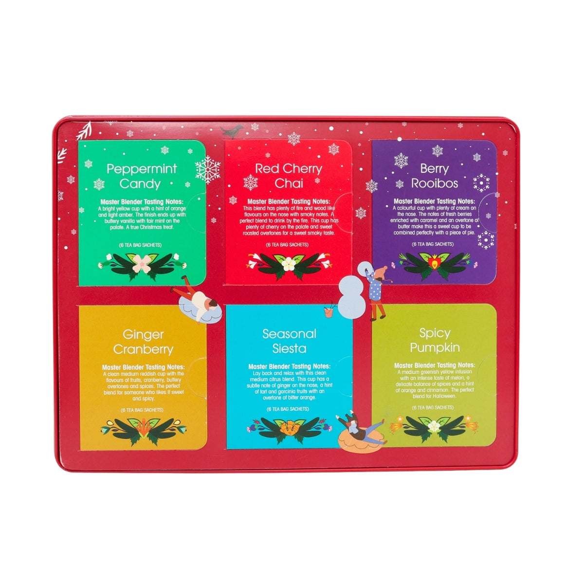 【公式】プレミアムホリデーコレクション ギフト缶 レッド  6種アソート (36袋入り) / 紅茶 スパイス ハーブティー フレーバーティー ギフト アソート 缶 クリスマス オーガニック 有機JAS