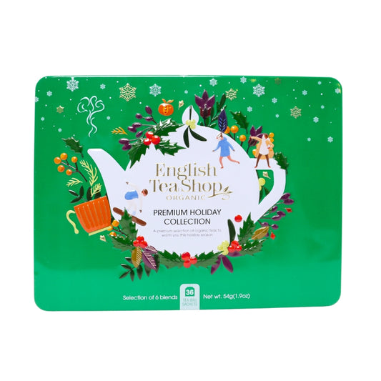 【公式】プレミアムホリデーコレクション ギフト缶 グリーン 6種アソート (36袋入り) / 紅茶 スパイス ハーブティー フレーバーティー ギフト アソート 缶 クリスマス オーガニック 有機JAS