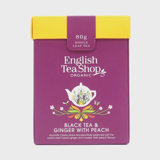【公式】ブラックティー&ジンジャーピーチ リーフティー 茶葉 (80g)  / 紅茶 オーガニック 紅茶専門 誕生日 プレゼント 贈答 女性