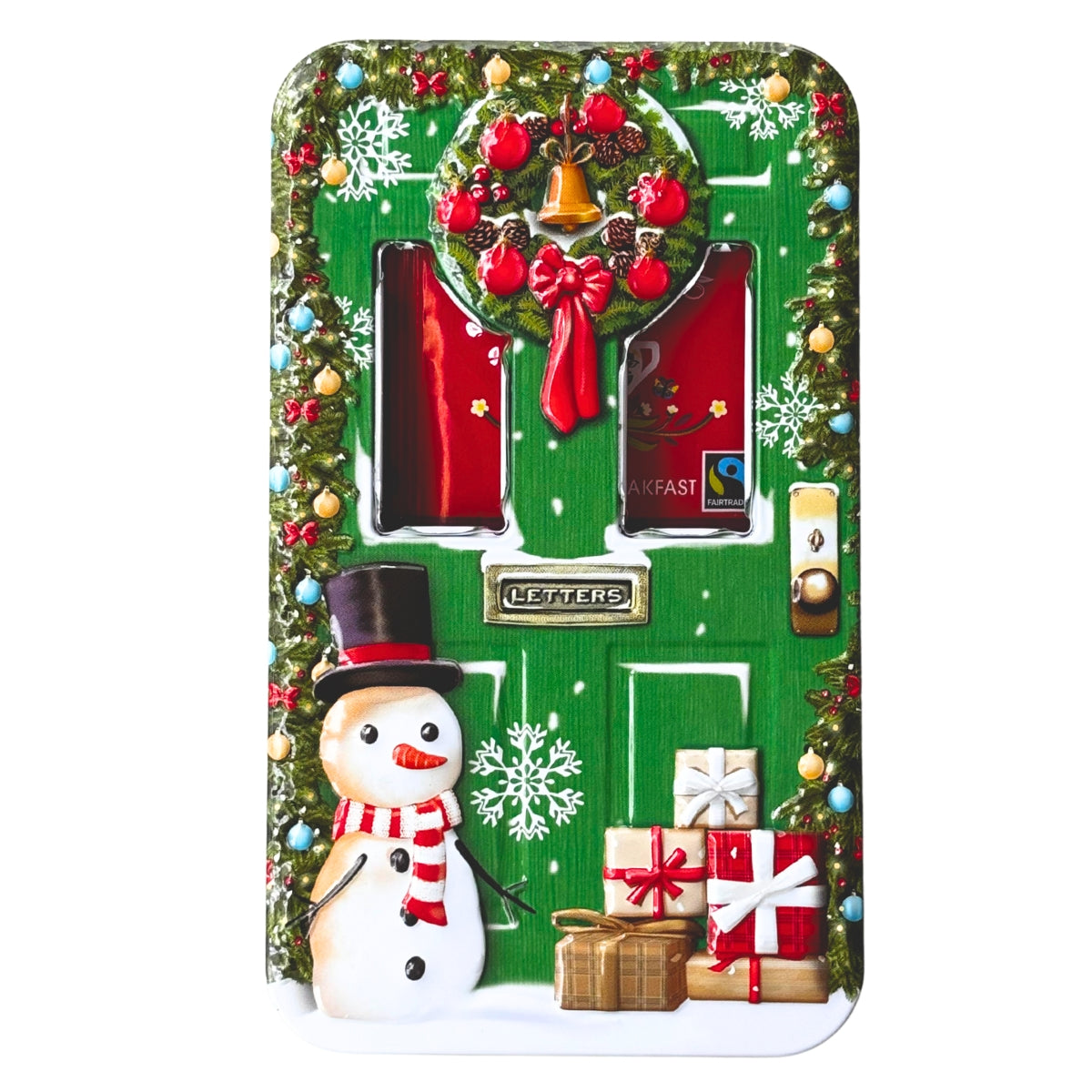 【公式】クリスマス・ドア・リース缶 グリーン  2種アソート (18袋入り) / イングリッシュブレックファースト ダージリン 紅茶  ギフト 紅茶缶 クリスマス オーガニック 有機JAS