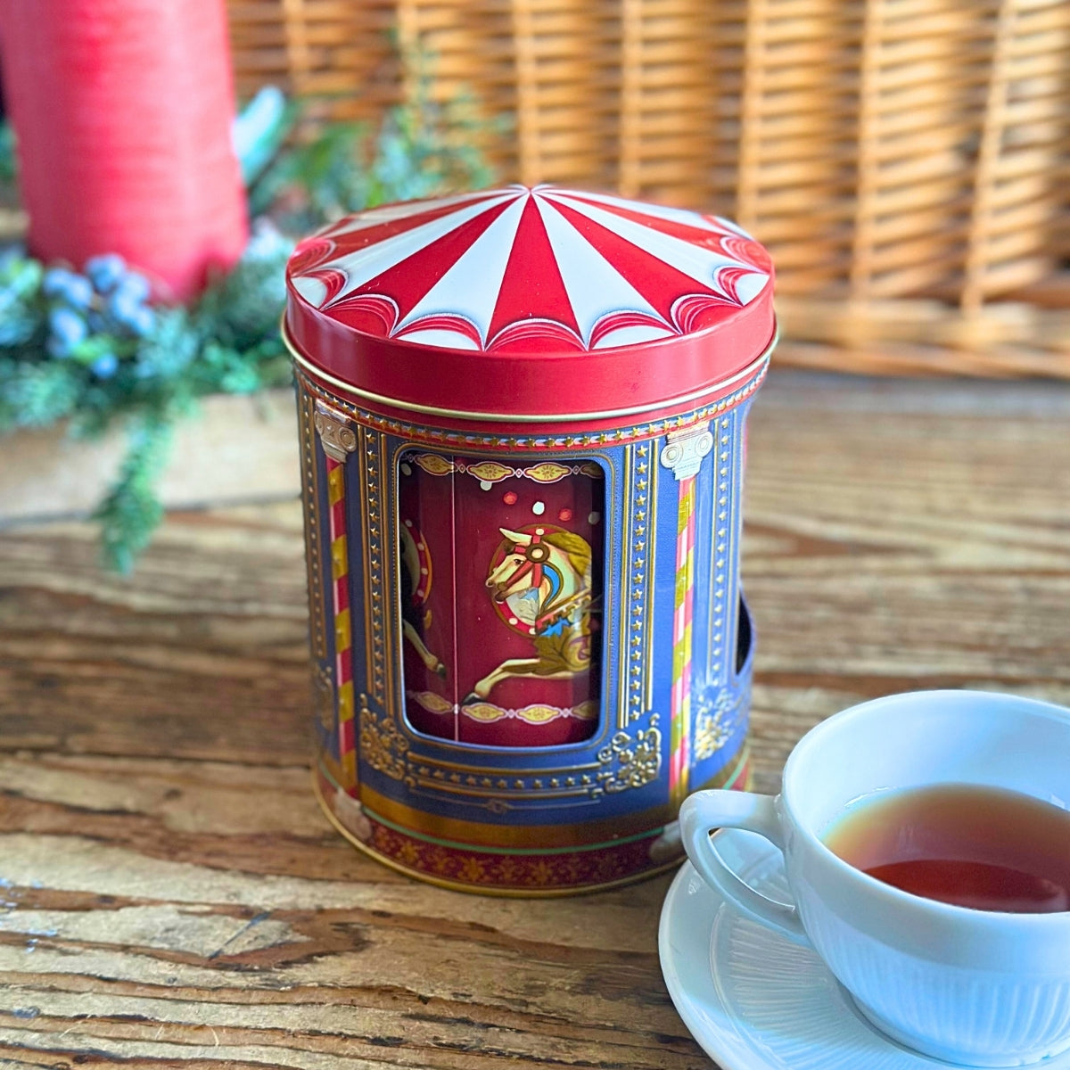 【公式】回転木馬メリーゴーランド缶＆紅茶2種16袋入りセット オーガニックティー English Tea Shop イングリッシュティーショップ
