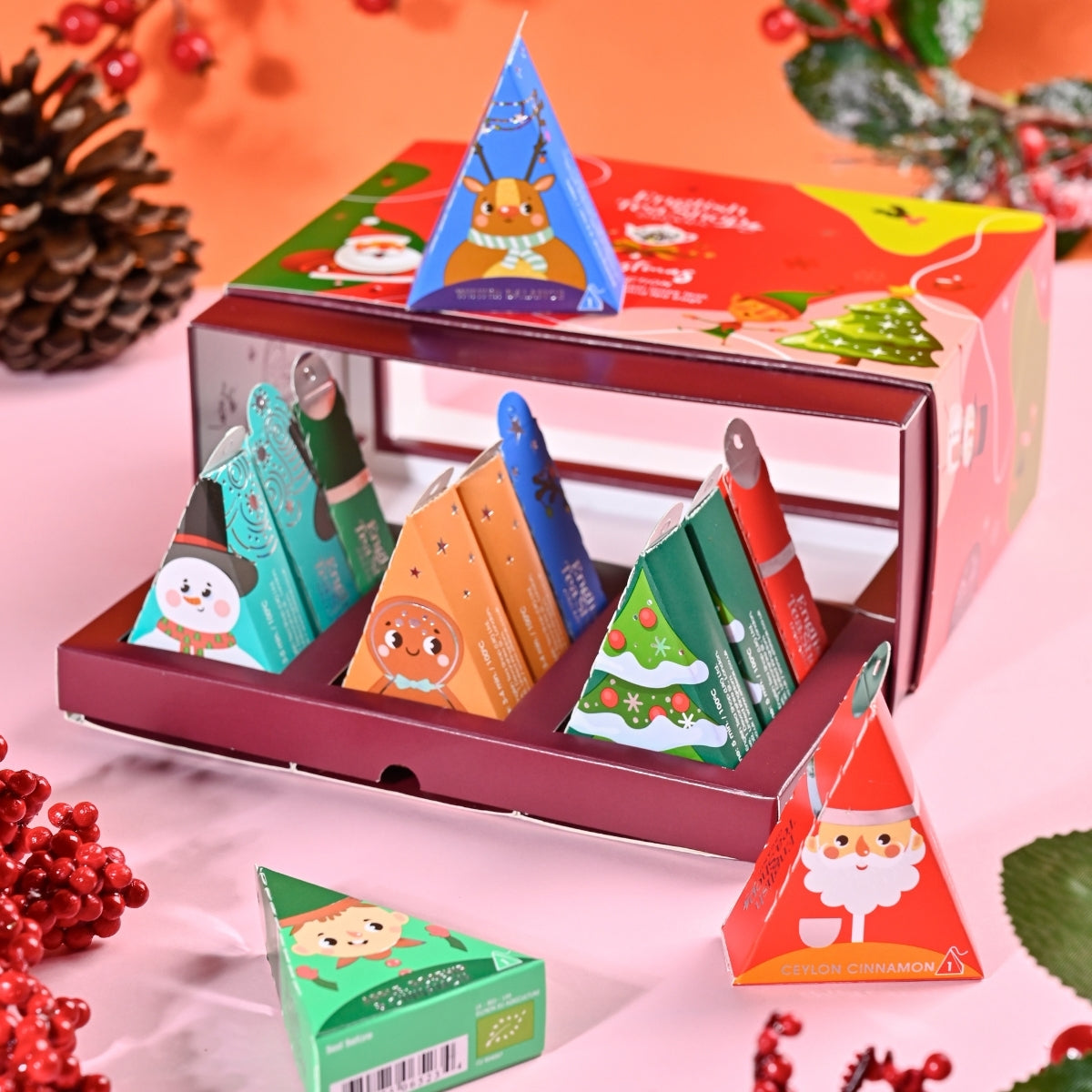 【公式】エクスクルーシブ・ホリディレッドサンタ 6種アソート (12袋入り) / 紅茶 スパイス ハーブティー フレーバーティー ギフト オーガニック 有機JAS クリスマス XMAS