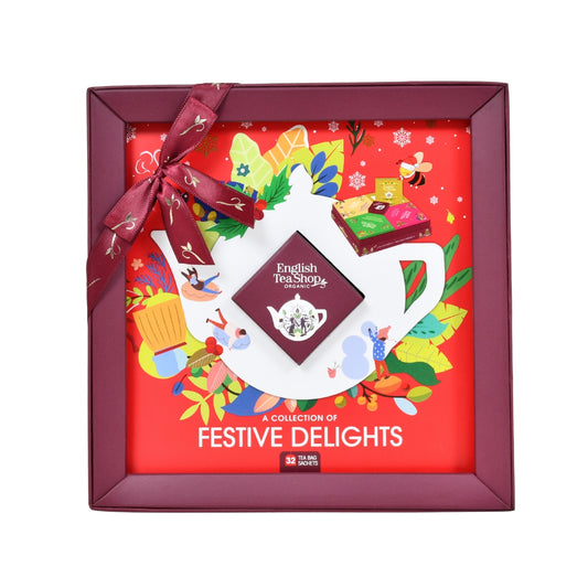 【公式】ホリデー・デライツ・レッド ４種アソート (32袋入り)  /  有機紅茶、有機緑茶、有機ルイボスティー、有機ハーブティー  フレーバーティー ギフト クリスマス オーガニック 有機JAS