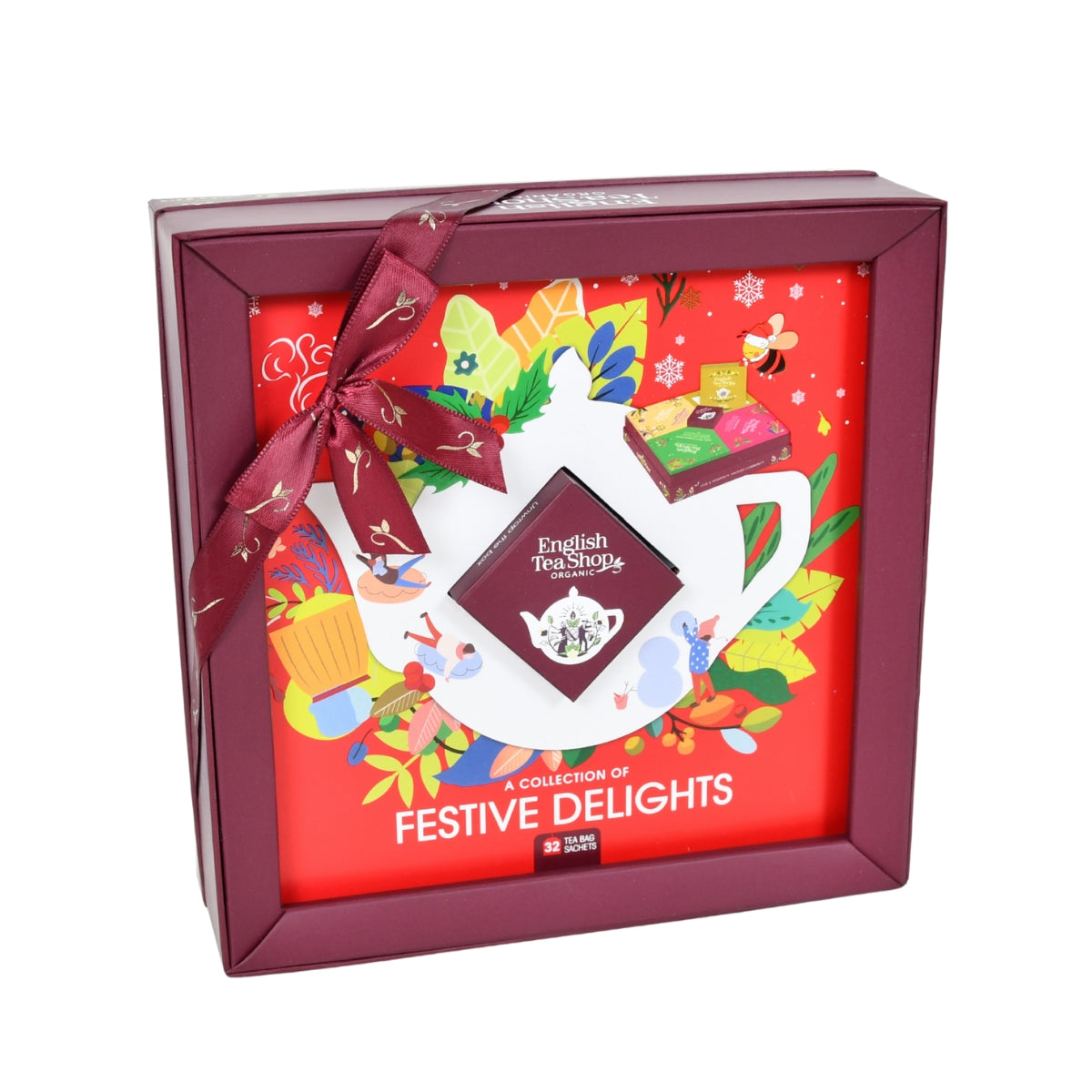 【公式】ホリデー・デライツ・レッド ４種アソート (32袋入り)  /  有機紅茶、有機緑茶、有機ルイボスティー、有機ハーブティー  フレーバーティー ギフト クリスマス オーガニック 有機JAS