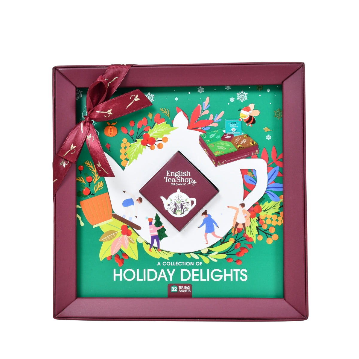 【公式】ホリデー・デライツ・グリーン ４種アソート (32袋入り)  /  有機紅茶、有機緑茶、有機ルイボスティー、有機ハーブティー  フレーバーティー ギフト クリスマス オーガニック 有機JAS