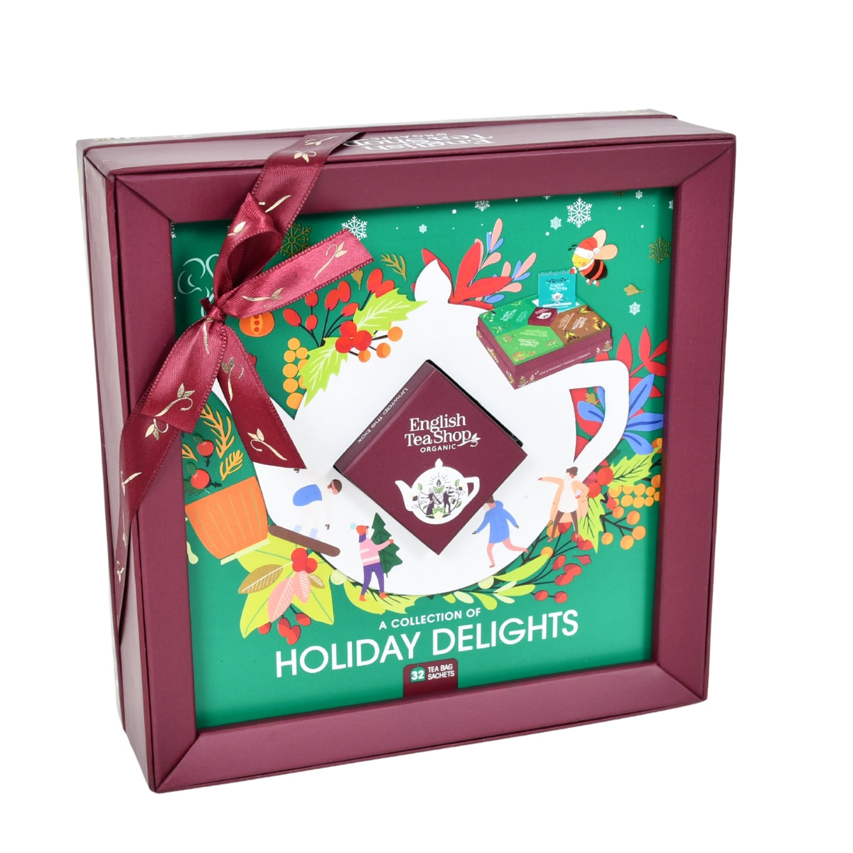 【公式】ホリデー・デライツ・グリーン ４種アソート (32袋入り)  /  有機紅茶、有機緑茶、有機ルイボスティー、有機ハーブティー  フレーバーティー ギフト クリスマス オーガニック 有機JAS