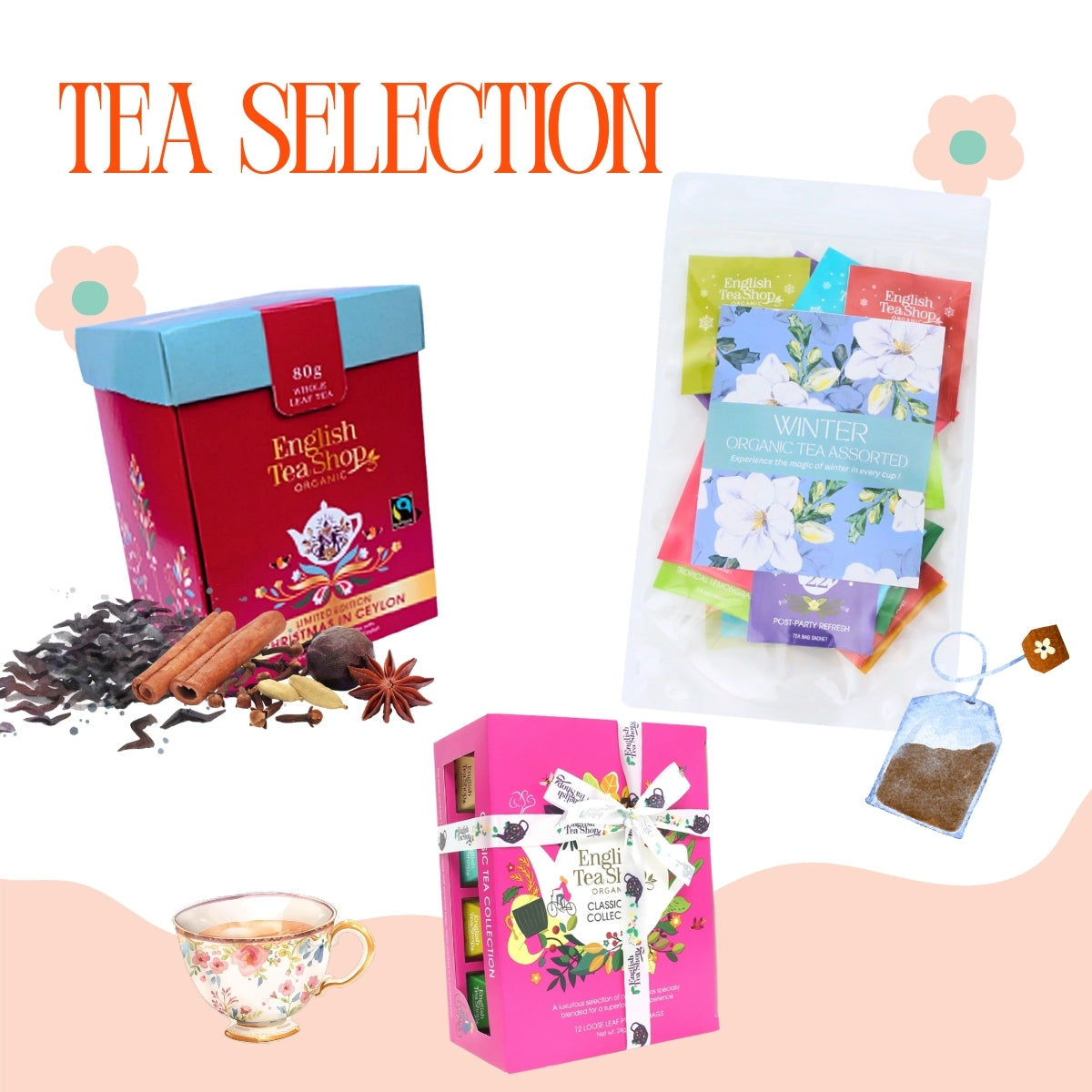 ★ 送料無料 ★ 大特価【総額11,000円相当】LUCKY BAG 有機紅茶×カートライト＆バトラービスケットの詰め合わせ / ミルクティー 福袋 オーガニック 有機JAS  English Tea Shop ( イングリッシュティーショップ )