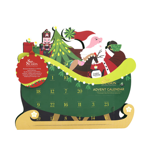 【公式】◆SIP THE SEASON◆スレイライド・アドベントカレンダー24袋アソート(12種)/ 2026　クリスマス　有機紅茶　有機ルイボスティー 有機ハーブティー フレーバーティー ギフト クリスマス オーガニック 有機JAS 紅茶専門English Tea Shop(イングリッシュティーショップ)