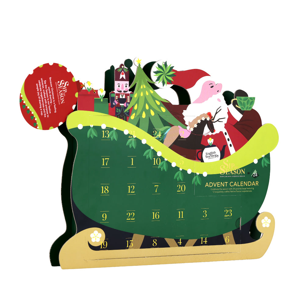 【公式】◆SIP THE SEASON◆スレイライド・アドベントカレンダー24袋アソート(12種)/ 2026　クリスマス　有機紅茶　有機ルイボスティー 有機ハーブティー フレーバーティー ギフト クリスマス オーガニック 有機JAS 紅茶専門English Tea Shop(イングリッシュティーショップ)