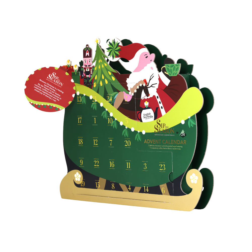 【公式】◆SIP THE SEASON◆スレイライド・アドベントカレンダー24袋アソート(12種)/ 2026　クリスマス　有機紅茶　有機ルイボスティー 有機ハーブティー フレーバーティー ギフト クリスマス オーガニック 有機JAS 紅茶専門English Tea Shop(イングリッシュティーショップ)