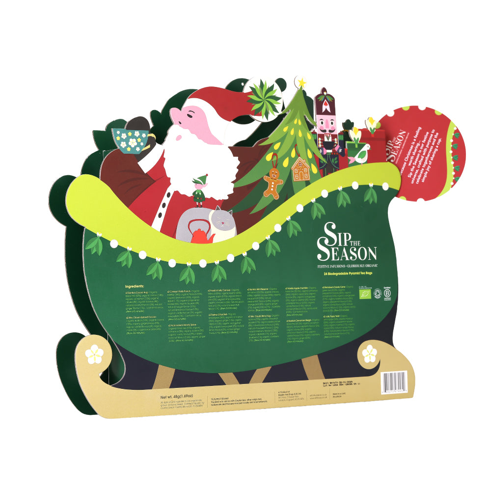 【公式】◆SIP THE SEASON◆スレイライド・アドベントカレンダー24袋アソート(12種)/ 2026　クリスマス　有機紅茶　有機ルイボスティー 有機ハーブティー フレーバーティー ギフト クリスマス オーガニック 有機JAS 紅茶専門English Tea Shop(イングリッシュティーショップ)