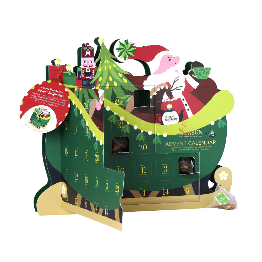 【公式】◆SIP THE SEASON◆スレイライド・アドベントカレンダー24袋アソート(12種)/ 2026　クリスマス　有機紅茶　有機ルイボスティー 有機ハーブティー フレーバーティー ギフト クリスマス オーガニック 有機JAS 紅茶専門English Tea Shop(イングリッシュティーショップ)
