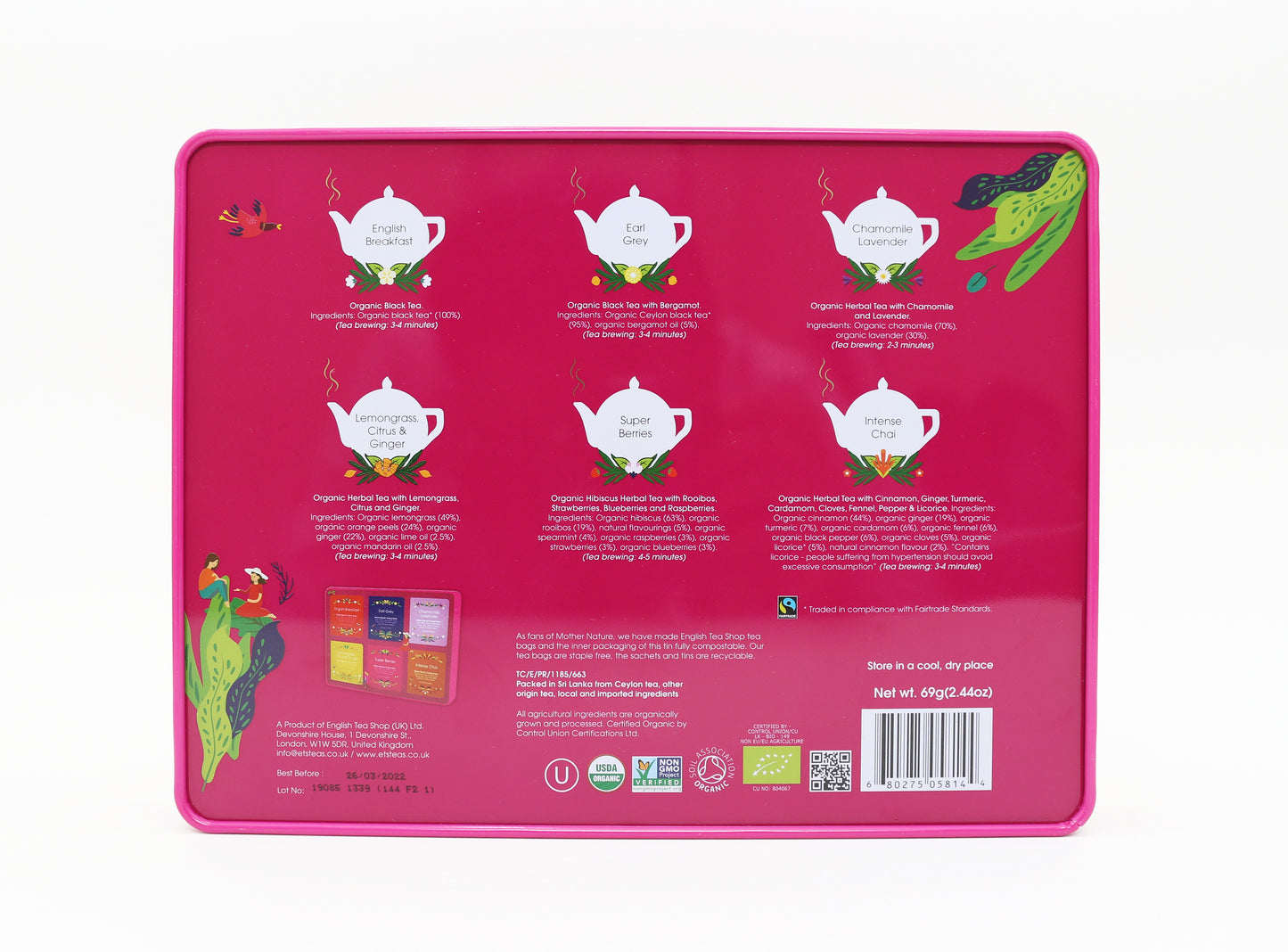 【公式】アルティメイトティーコレクション ギフト缶 6種アソート (36袋入り) / 紅茶 ハーブティー オーガニック 紅茶専門 誕生日 プレゼント 贈答