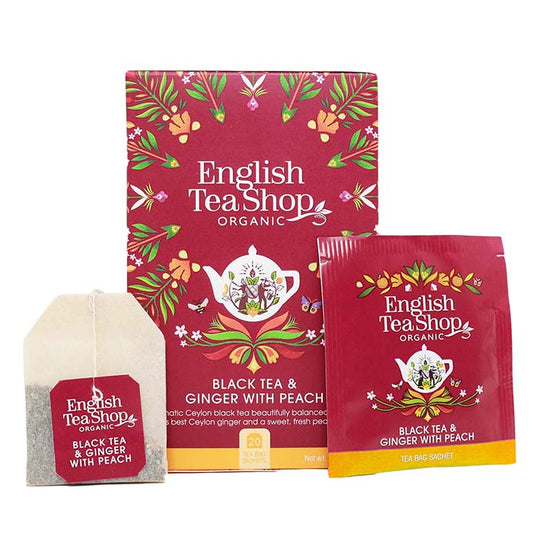 ブラックティー&ジンジャー ウィズ ピーチ (20袋入り) / 紅茶  フレーバーティー オーガニック 有機JAS